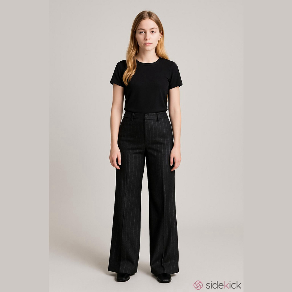 Theory Wool Pants Size 6 Metallic Line Straight Leg
